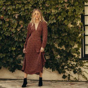 Doên Charleston Dress in navy willow cherry in XS